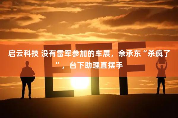 启云科技 没有雷军参加的车展，余承东“杀疯了”，台下助理直摆手