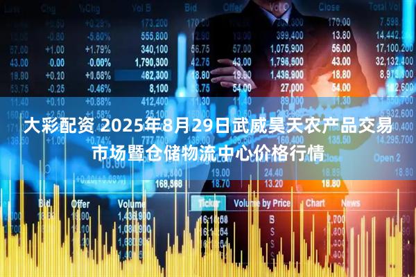大彩配资 2025年8月29日武威昊天农产品交易市场暨仓储物流中心价格行情